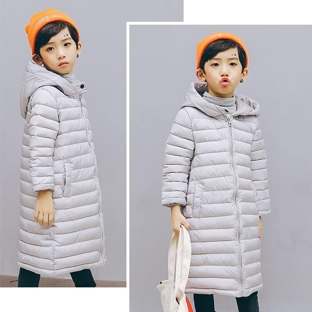 Children's Warm Hooded Padded Coat Boys Girls Long Down Jacket Windproof Warm Puffer Coat Winter Snowsuit: Clothing, Shoes & Jewelry