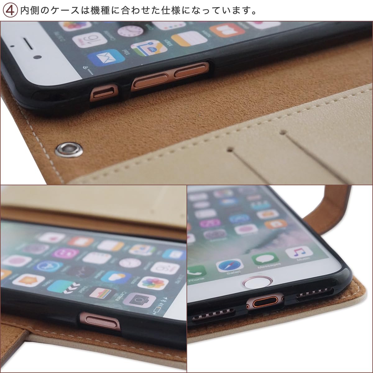 Amazon.co.jp: PUレザー 手帳型 スマホケース iPhone用 13 Pro 互換性