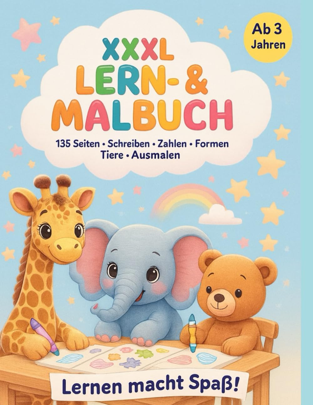 Khatare Kids – Mein erstes Lern- & Malbuch: Buchstaben, Zahlen, Tiere, Formen und Farben für Kinder ab 3 Jahren