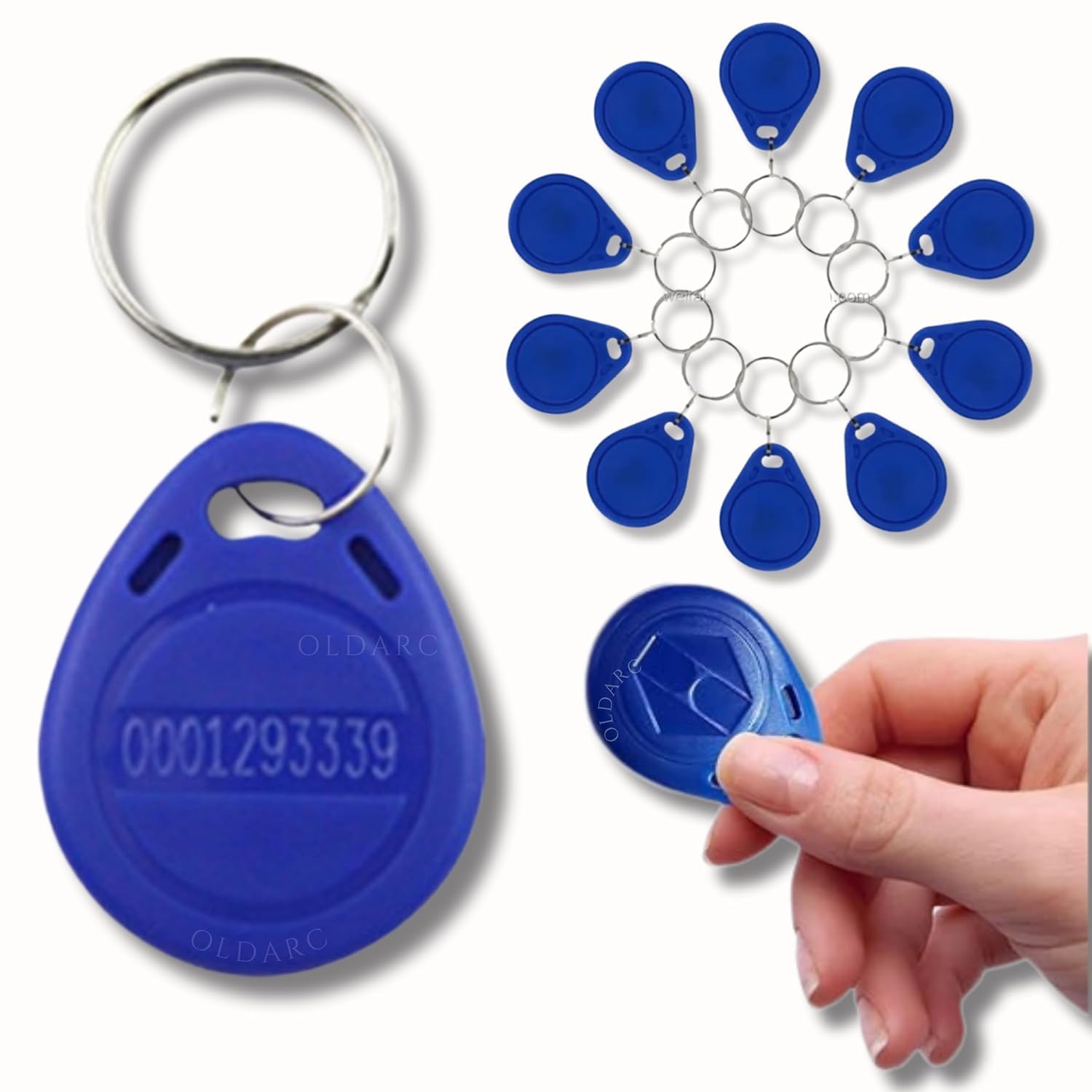125khz rfid t5577 key fob tags writable access control token keychains reusable blank cards (pack of 10)