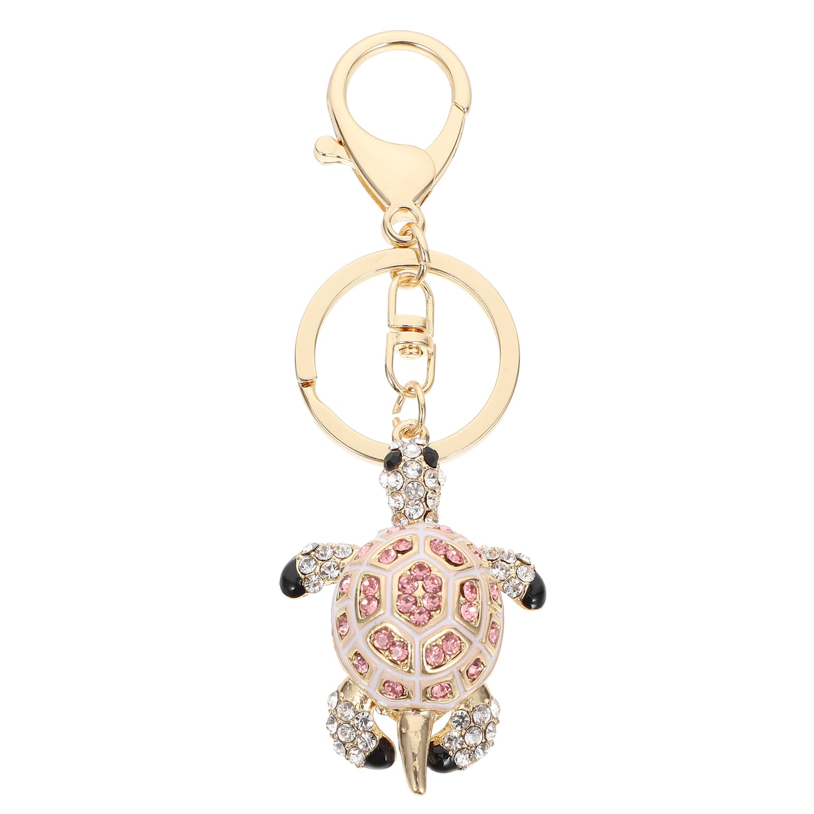 HOMSFOU Metall Schlüsselanhänger Schildkröte Mit Diamantbesatz 4.53X1.57X0.39In Kreativer Taschenanhänger Für Damen Herren Rucksack Schmuck Geschenk