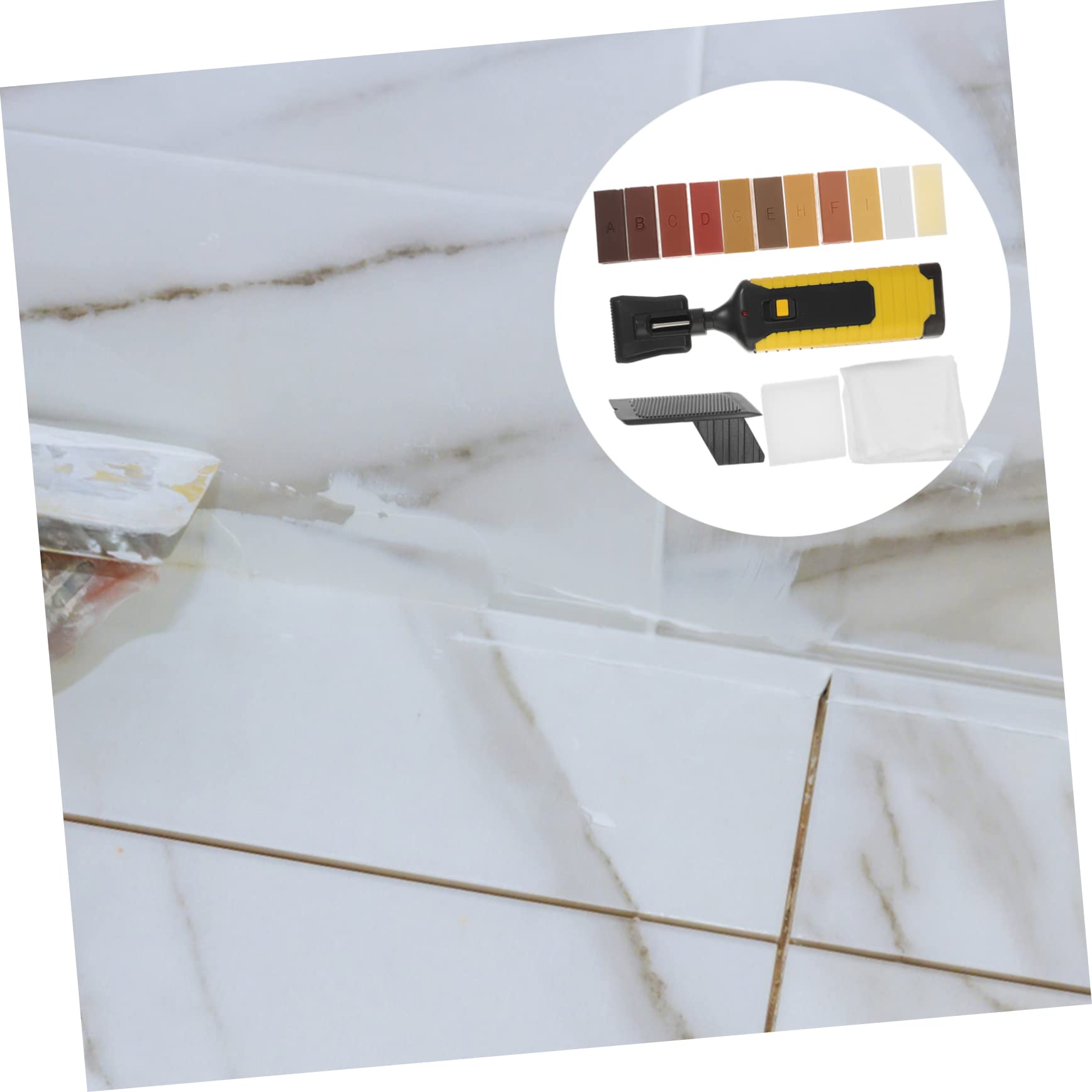 Cabilock Kit di Riparazione per Parquet e Laminato, Rimuove Graffi su Pavimenti in Legno, Blocchi di Cera 11 Colori, Riscaldamento Rapido per Aree Danneggiate
