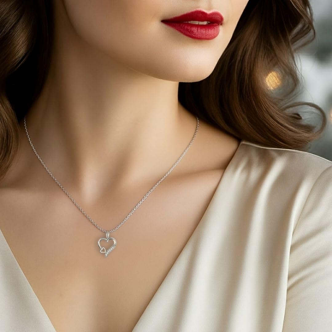 Herzkette Silber 925 / Gold vergoldet Halskette Damen *Ich Liebe Dich* Kette Silberkette mit Herzanhänger Schmuck nickelfrei Geschenke für Frauen Freundin Sie zum Geburtstag Hochzeitstag Jahrestag