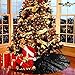 ShinyBeauty 24-Inch Christmas Tree Skirt Black Sequin Embroidered Sparkly Holiday Decor for Slim/Pencil Trees, Mini Tabletop Xmas Halloween Decoration
