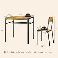 Vista 3 de Gizoon Juego de mesa de comedor para 2, mesa de cocina de 3 piezas con 2 sillas para espacios pequeños, apartamento, cocina, comedor, ahorro