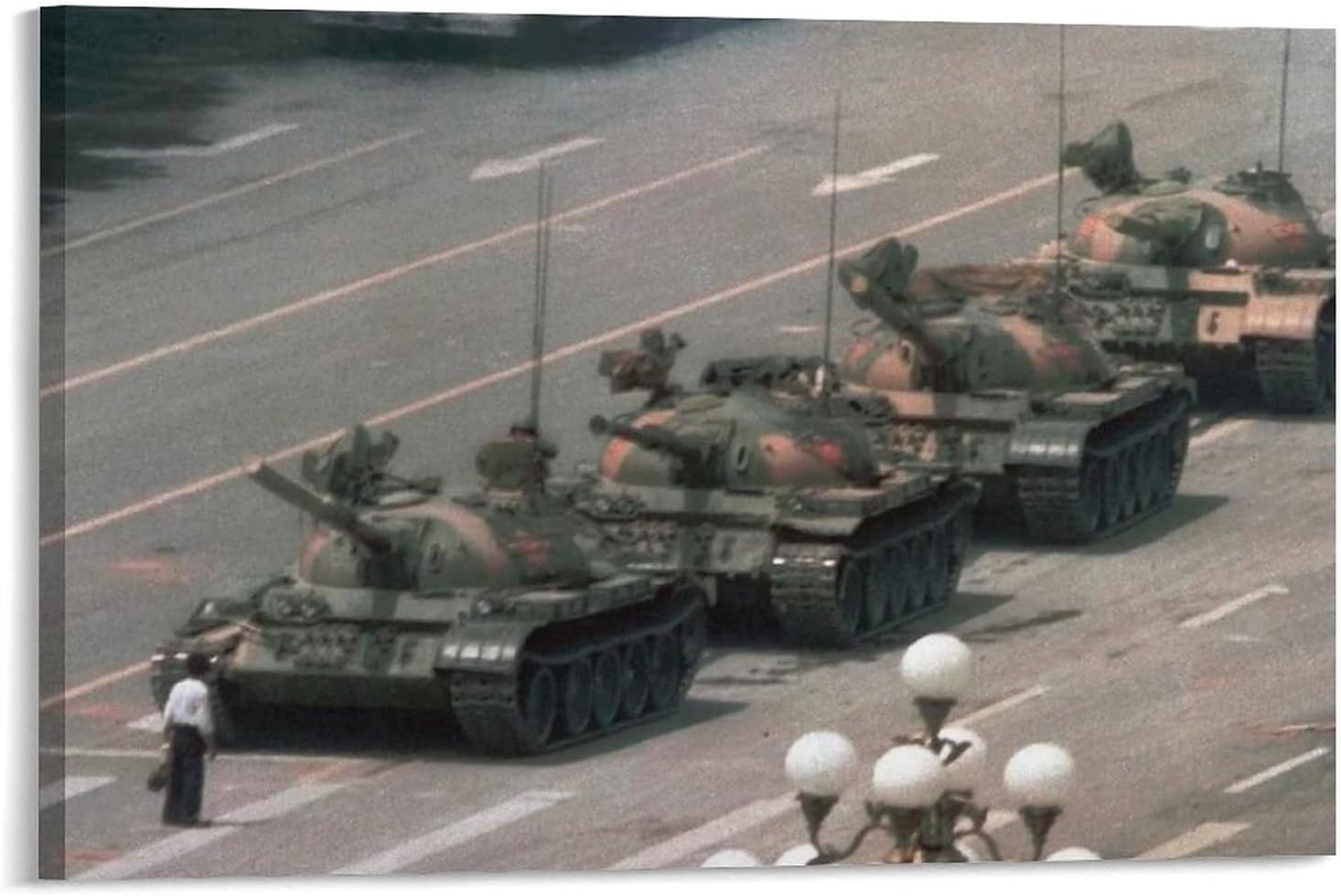 NG2D58 Tank Man Poster Canvas Art Poster and Wall Art Picture Print Modern Family Bedroom Decor Posters 08&times;12inch20&times;30cm