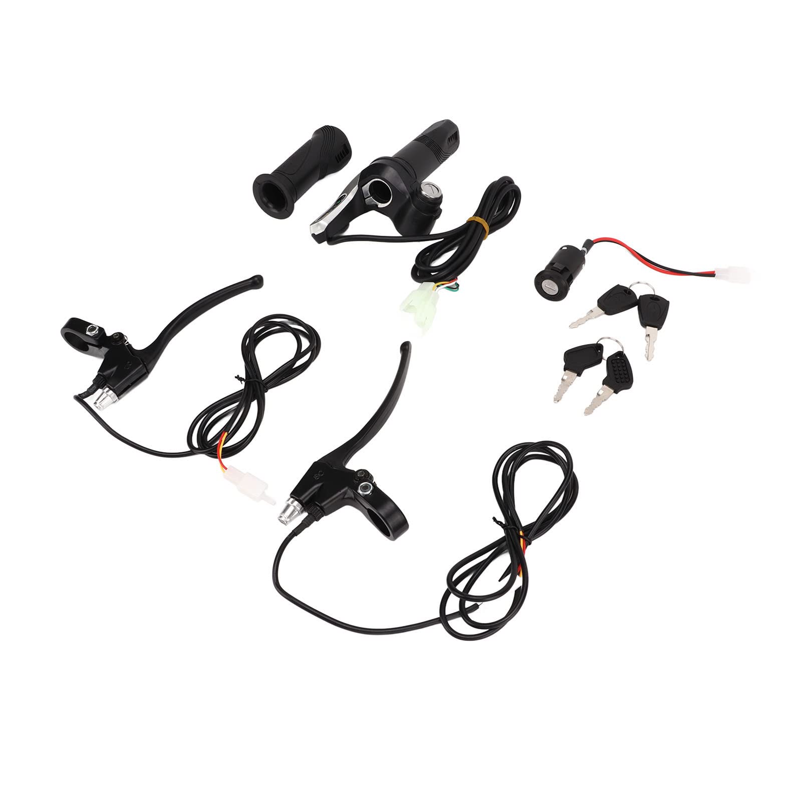 Poignée d’accélérateur pour vélo électrique, poignée de vitesse à torsion en alliage d’aluminium et ABS avec 5 voyants, pour la modification de vélos électriques, compatible avec