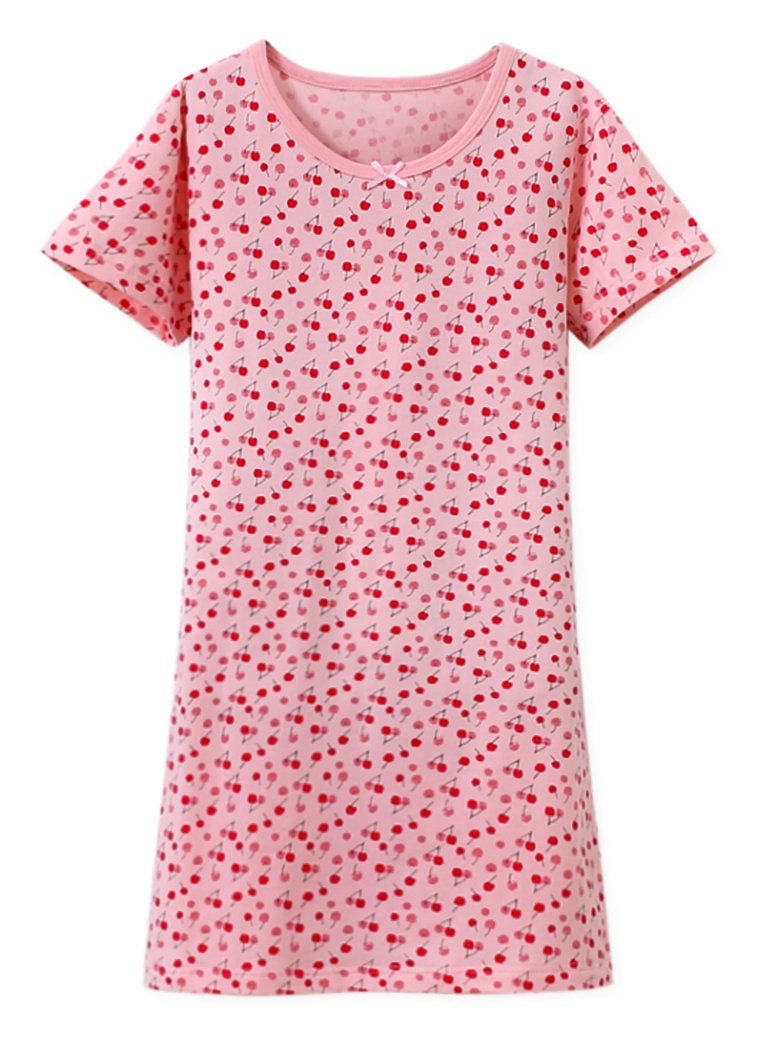ABClothing Fille Chemise de Nuit en Coton Cerise Girls Rose 24 Mois -12 Ans
