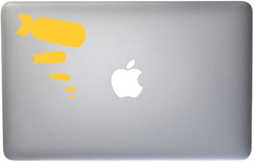 Bombs Away - Adhesivo de vinilo para MacBook, portátil u otro dispositivo de 5 pulgadas (amarillo)