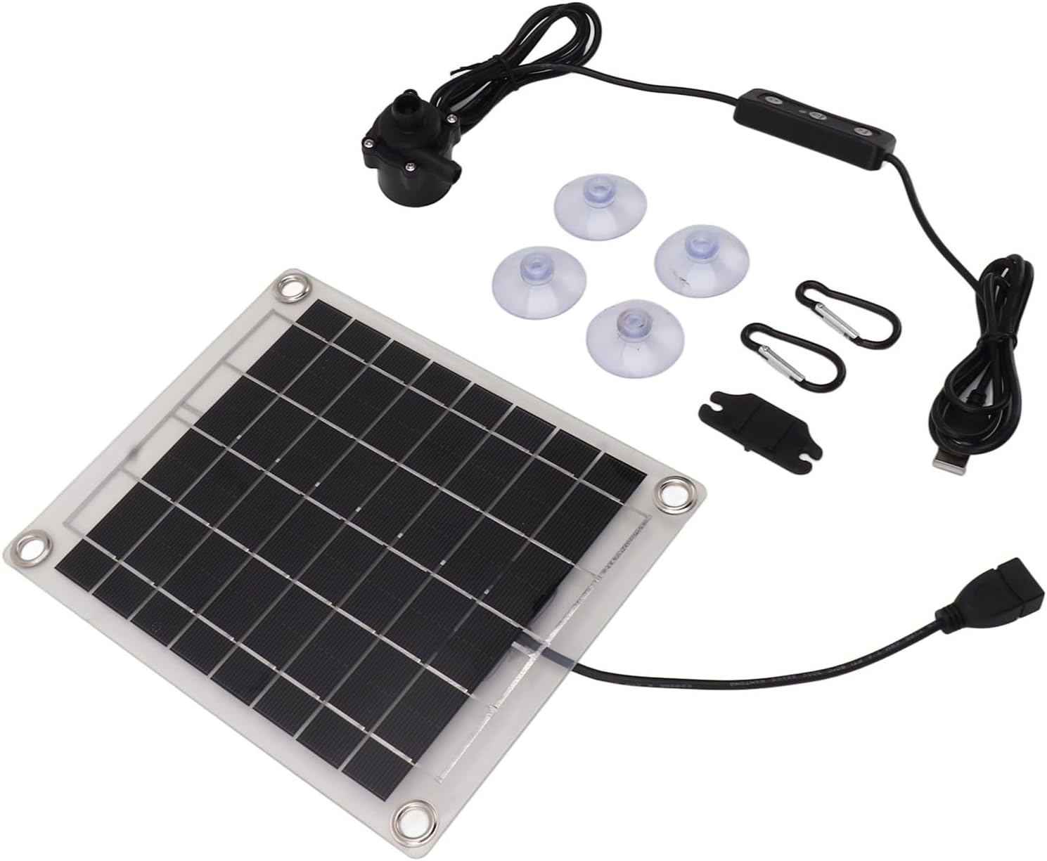 Fabater Solar Water Pumps, 12V DC 20W Solar Panel Submersible Portable Well Pump, Deep Well Pump with Adjustable Water Volume for Fountain, Deep Wells, Irrigation, Filling