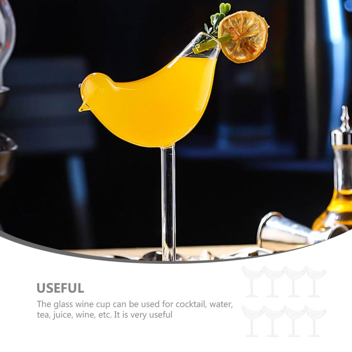 8stücke Teiliges Vogelglas in Goblet form aus Hochwertigem Glas Geeignet für Zuhause Bar Party Hotel Stilvolle Trinkgläser für Wein Brandy und Cocktails