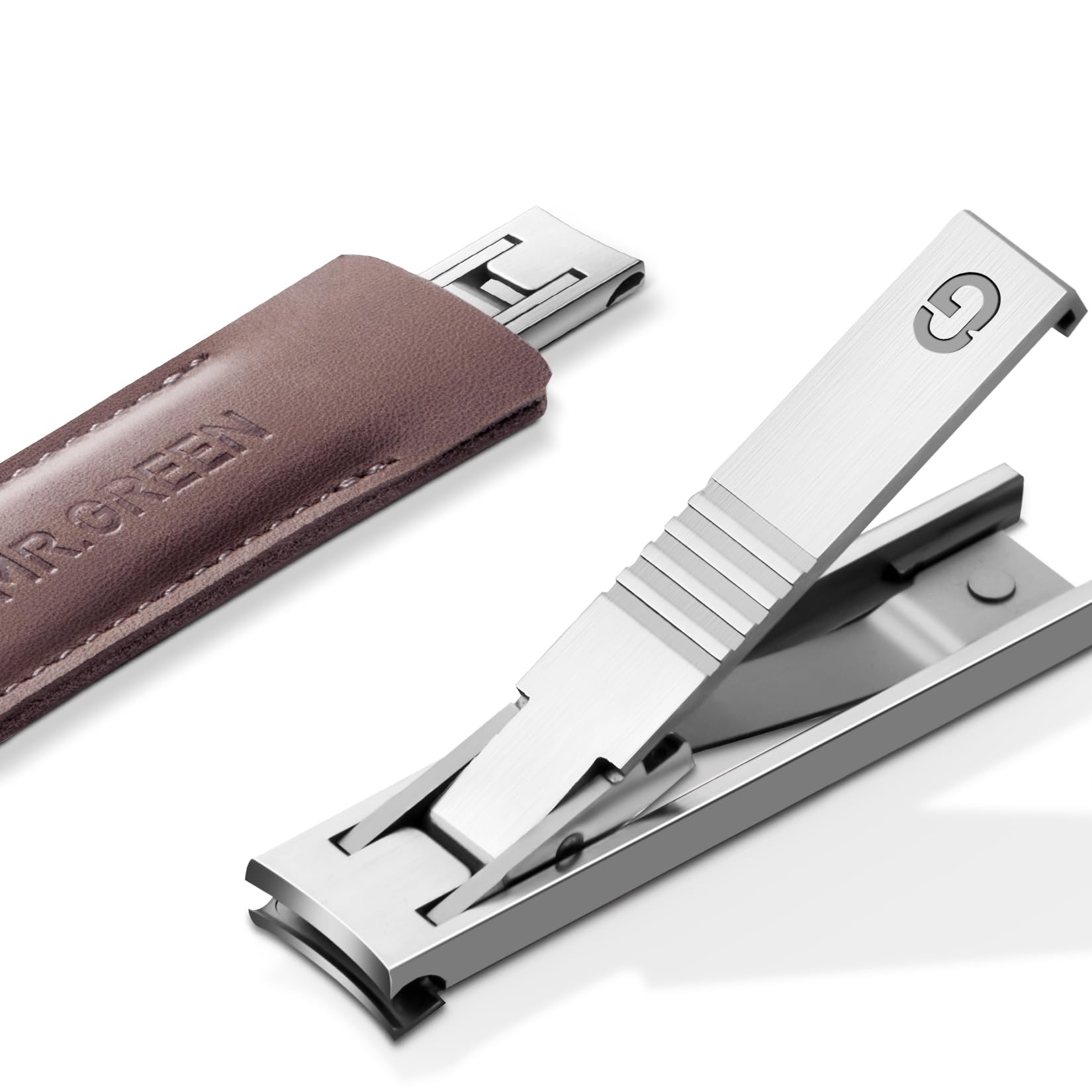 MR GREEN Ultra Thin Nail Clippers German Precision Manufacturing Technology Nail Cutters with Cow Leather Cover Superior Texture