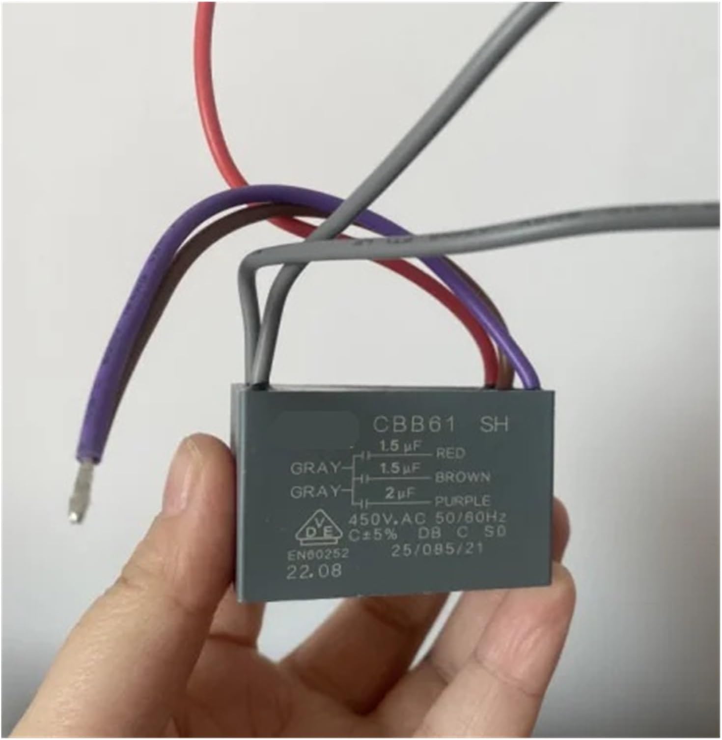 CBB61 Starting Capacitance AC Fan Capacitor 1.5UF+1.5UF+2UF AC 450V 5 Wires CBB electronic starter Run Capacitor For Ceiling Fan IDGTTLDF
