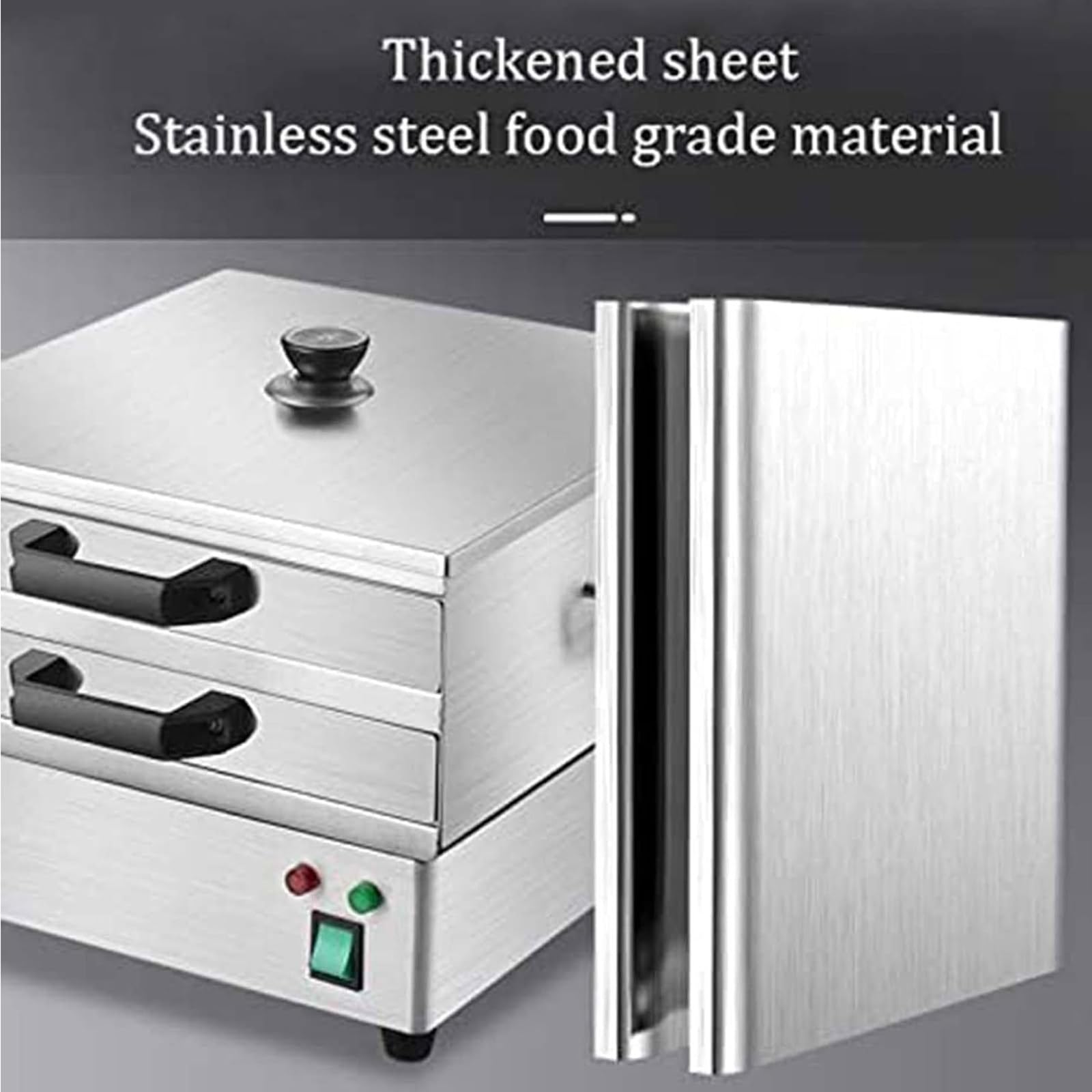 Macchina elettrica a vapore per involtini di pasta di riso, design a 2 livelli per ricette fatte in casa Chang Fen e panini, soluzione di cottura efficiente