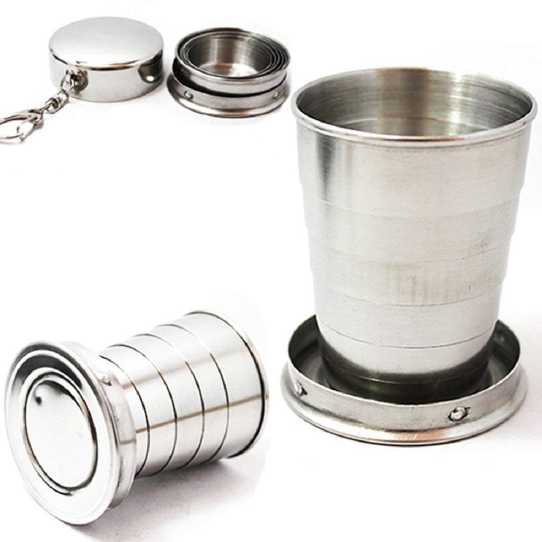 Durable Stainless Steel Folding Glass | Collapsible and Portable Travel Cup | Compact and Lightweight Steel Drinkware for Camping, Hiking, and Outdoor Use | Space-Saving, Reusable Drink Glass-image-38