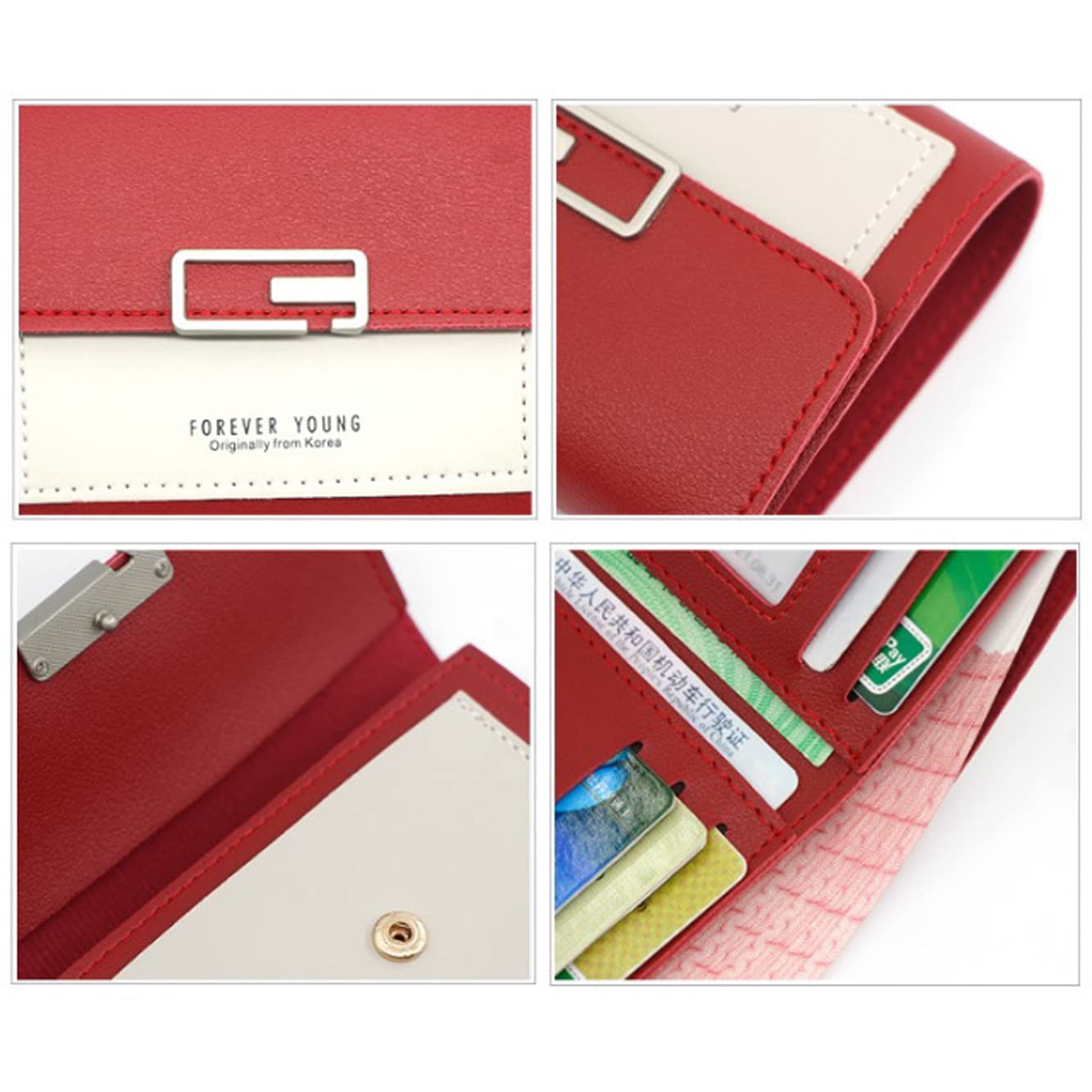 MEZON Women Wallets Leather Purse Tri-Fold Wallet Simple Short Wallet Small Coin Pocket Purse (Random Color),Brown 2