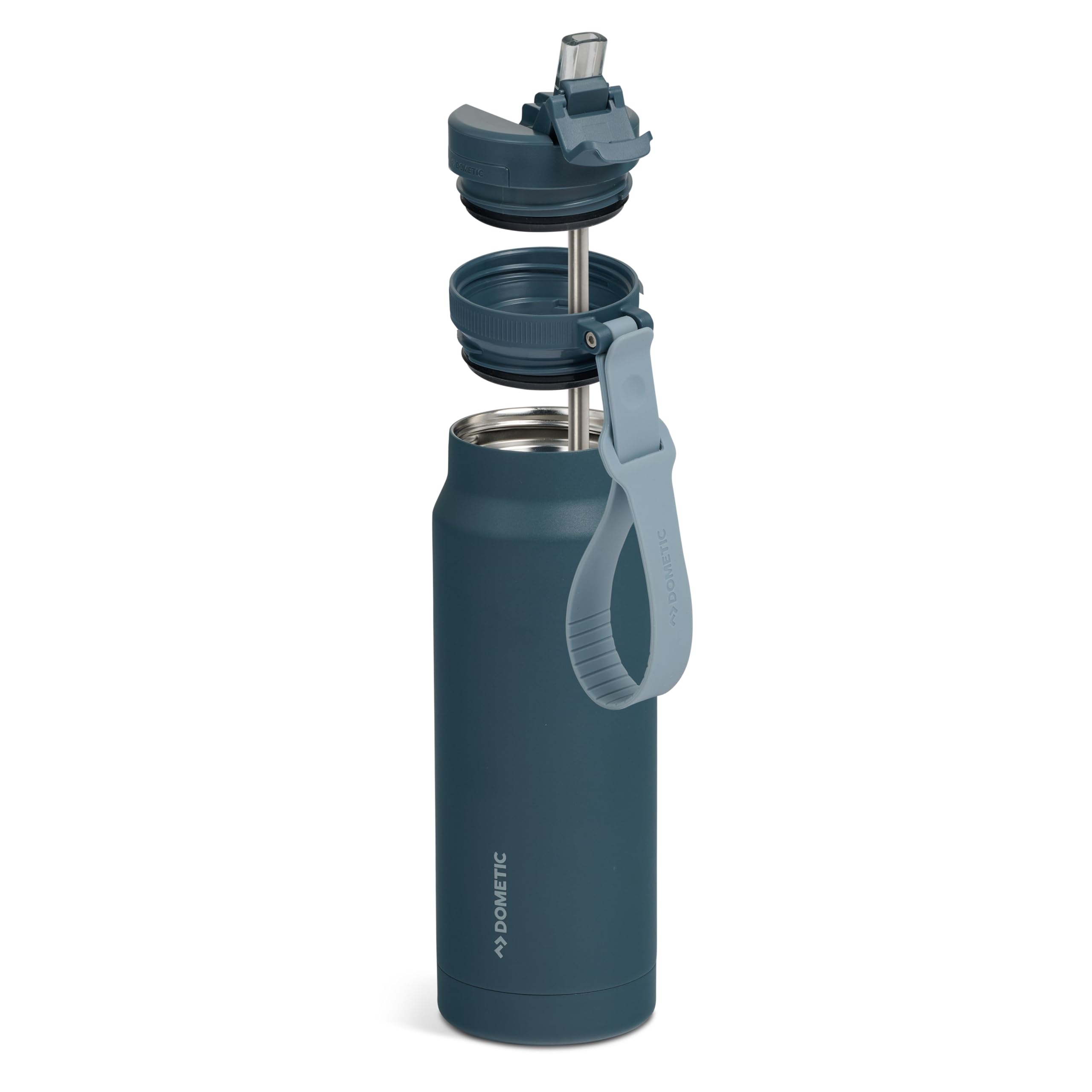 Dometic 34oz Insulated Sip Bottle | Stainless Steel Drinkware with Covered Sip Straw Lid | Ocean