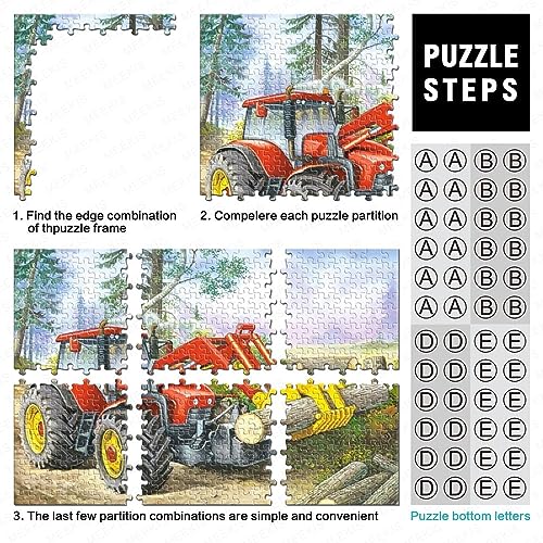 Décor à la maison 1000pcs puzzle 3D bois tracteurs fermes 75x50cm - 4