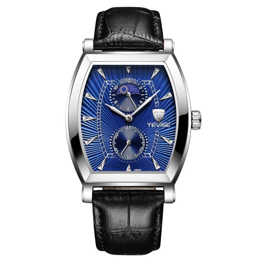 CALANDIS Classic Rectangle Dial Leather Band Men Automatic Quartz Watch Blue (B09ZTYLCKG) Amazon Price History, Amazon Price Tracker