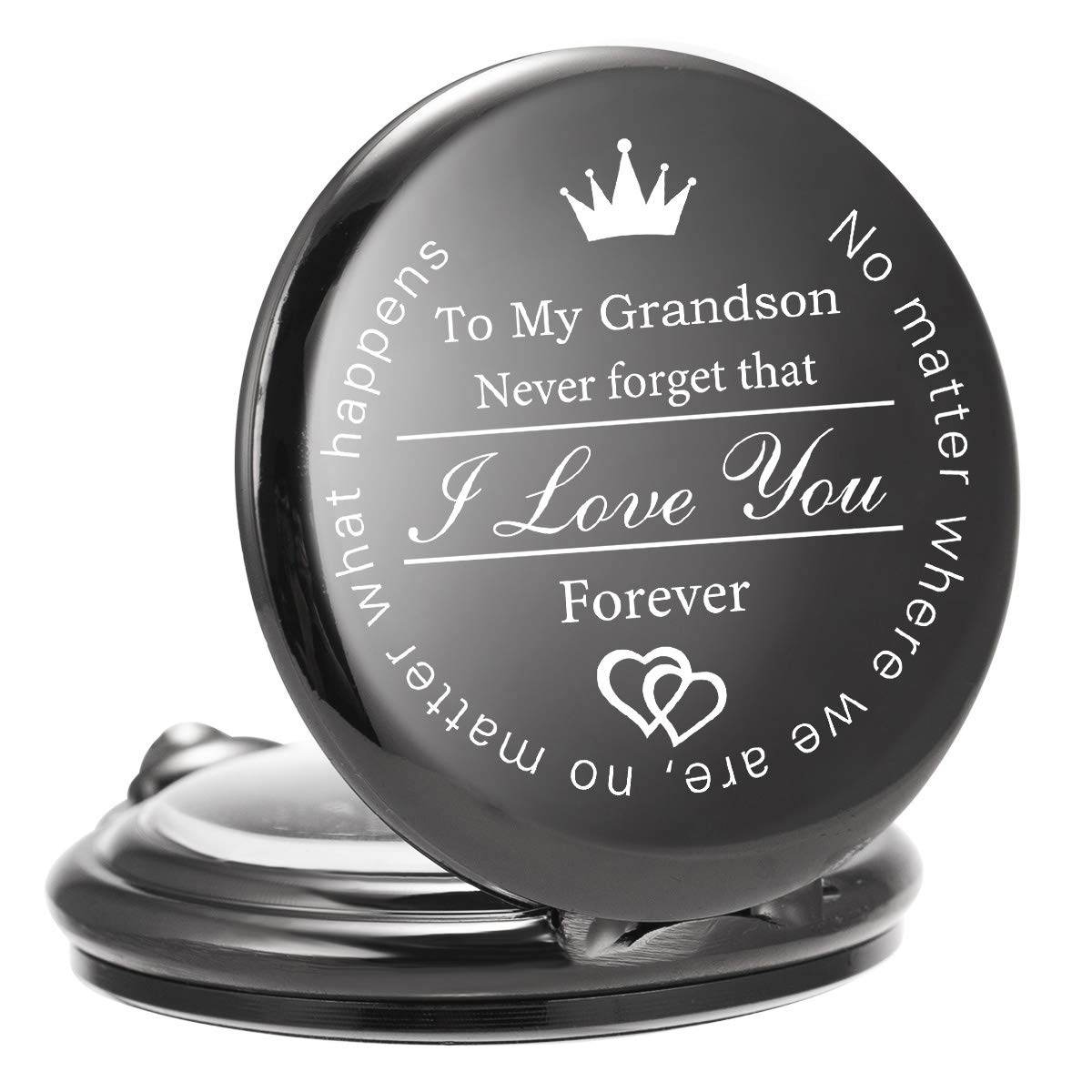 ManChDa Grandson Gift from Grandma Grandpa Engraved Pocket Watches Gift for Grandson Christmas Gift Birthday