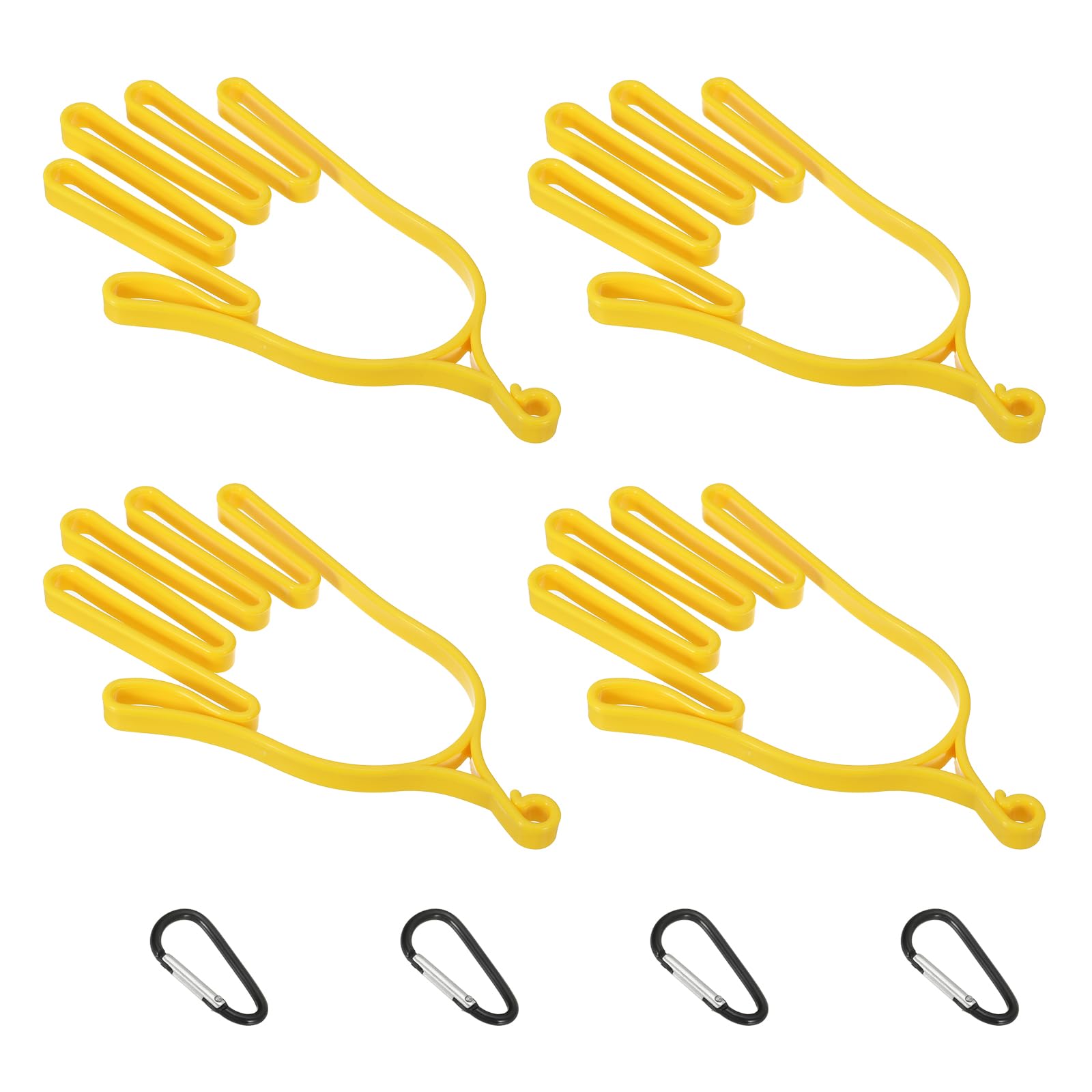 PATIKIL Golf Gloves Stretcher, 4 Pack Plastic Keeper Support Rack Holder Dryer Hanger Frame with Hanging Hooks for Sports Gloves Maintenance, Yellow — image 1