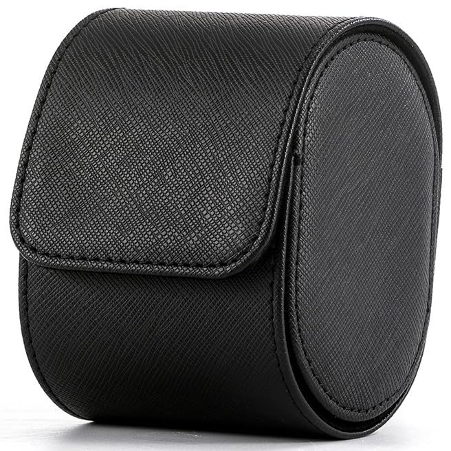 Custodia Da Viaggio Per Orologio Custodia Per Orologio, Rotolo Per Orologio In Pelle Pu Con Cuscino Per Orologio Rimovibile,Custodia Da Viaggio Per Organizer,Nero,1slot