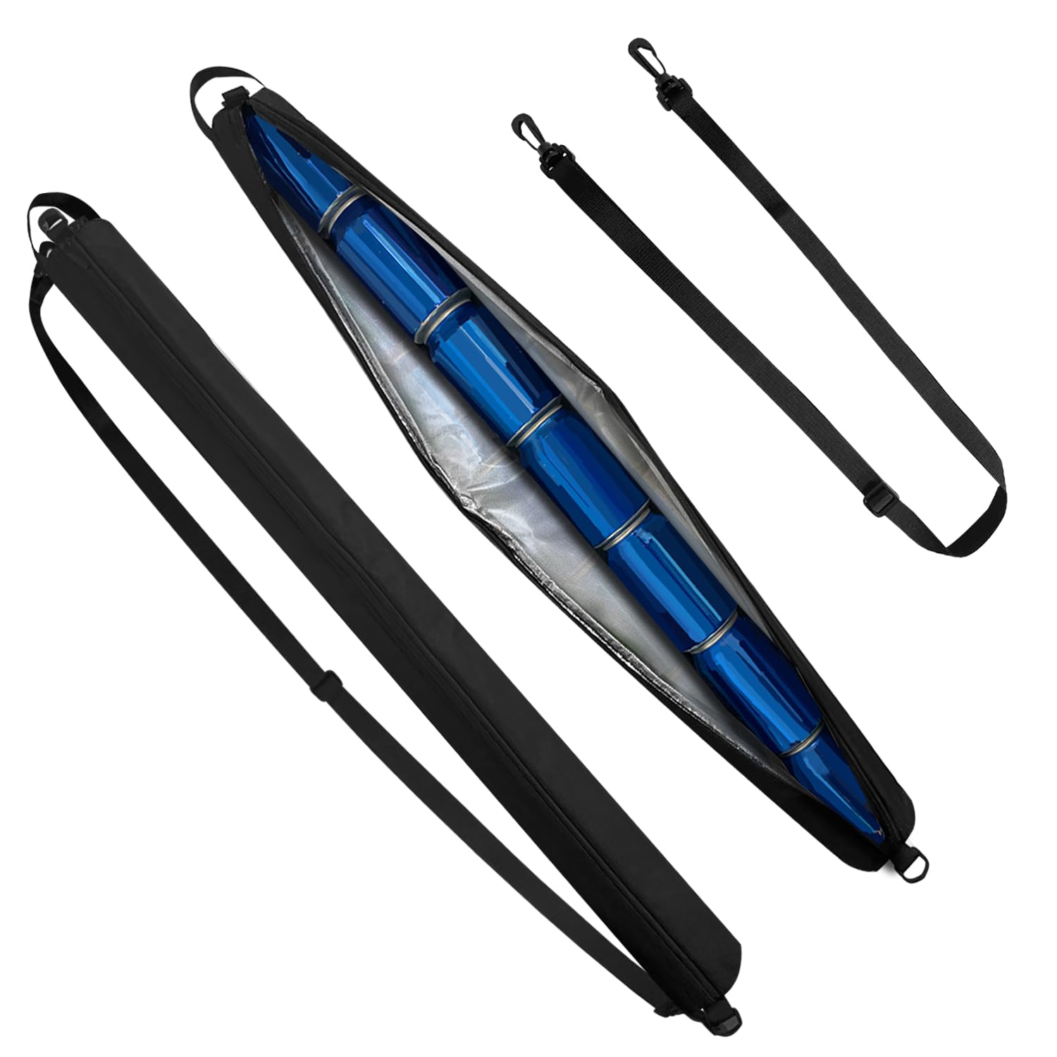 Super Large Golf Beer Sleeve for Golf Bag with 7 Reusable Cold Packs - L-Size: 7 Cans Golf Cooler Bag - Great Golf Gift - Golf Bag Beer Cooler Sleeve - Beer Holder Sling Keeps Beverages Cold