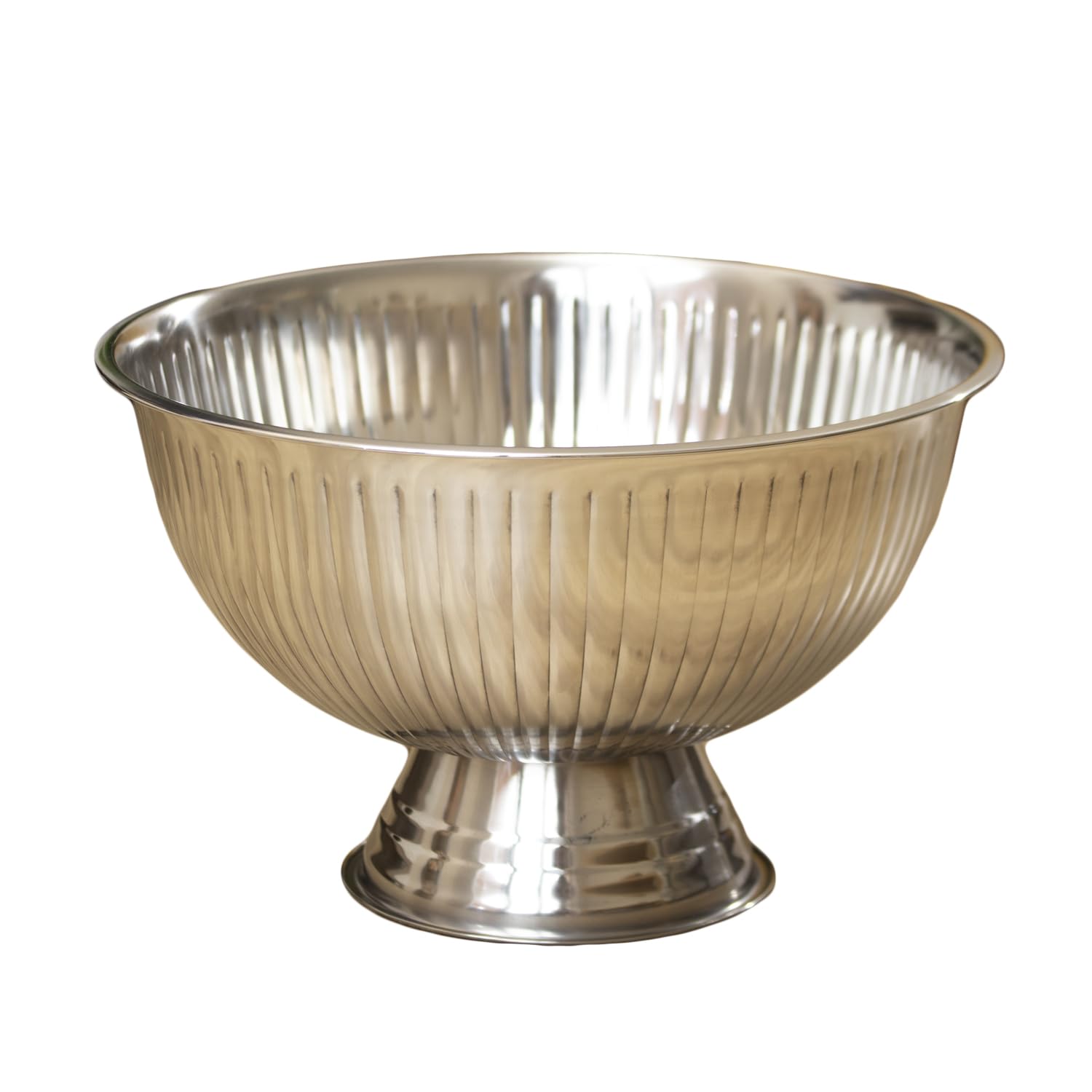 Ribbed Stainless Steel Champagne Bowl 40x25x40cm Large Alcohol Wine Beer Bottle Ice Bucket