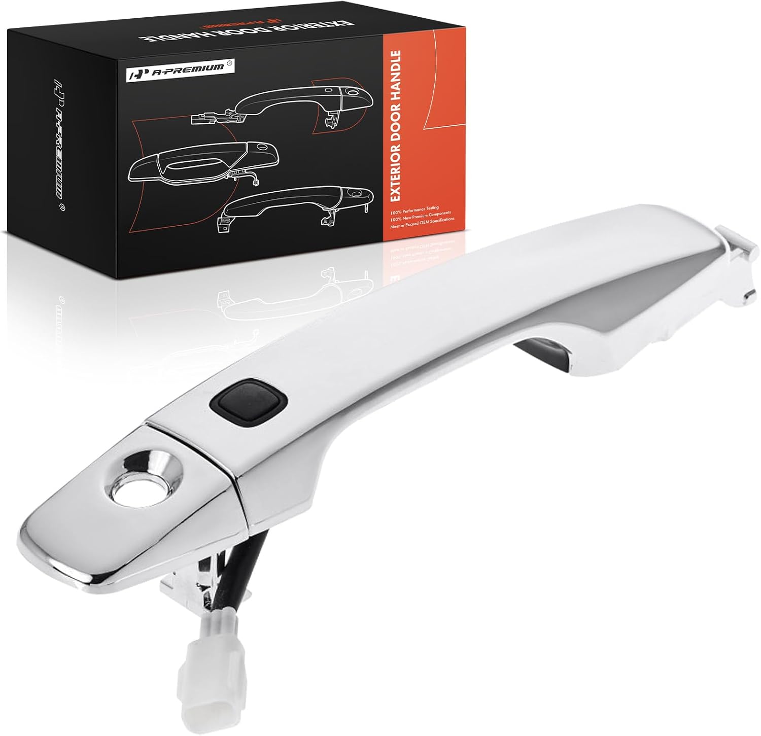 A-Premium Front Driver Side Exterior Door Handle with Sensor Compatible with Toyota Land Cruiser 2008-2011/2013-2015 & Lexus LX570 2008-2011/2013-2015, with Smart Key Entry, Replace# 69218-60040