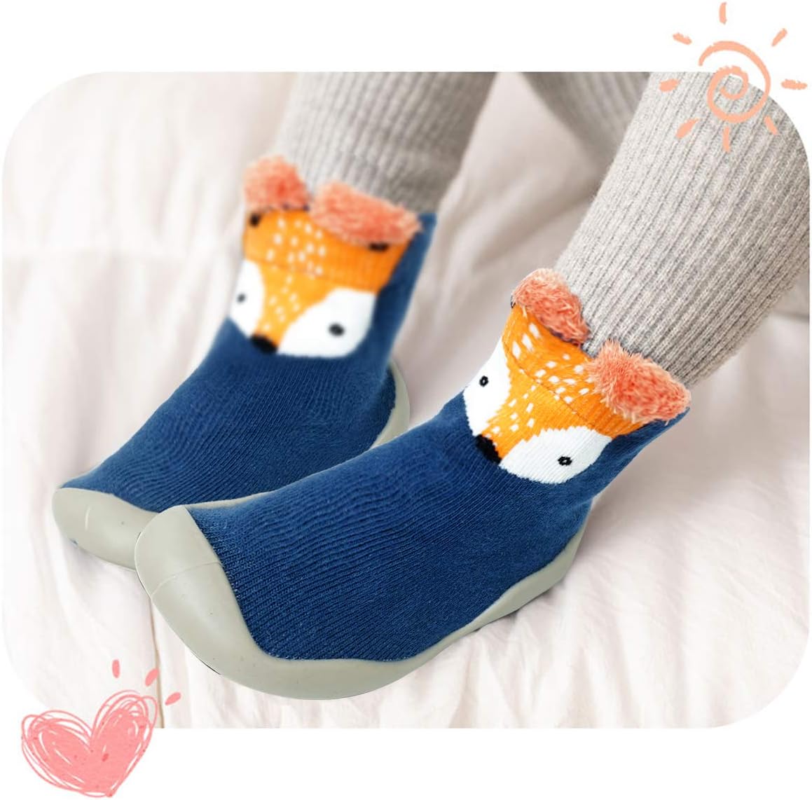 Baby Toddler Sock Shoes TPE Sole Non-Skid Floor Slipper Baby Boy Girls Breathable Thick Indoor Outdoor Winter Warm Shoes Socks - Image 5