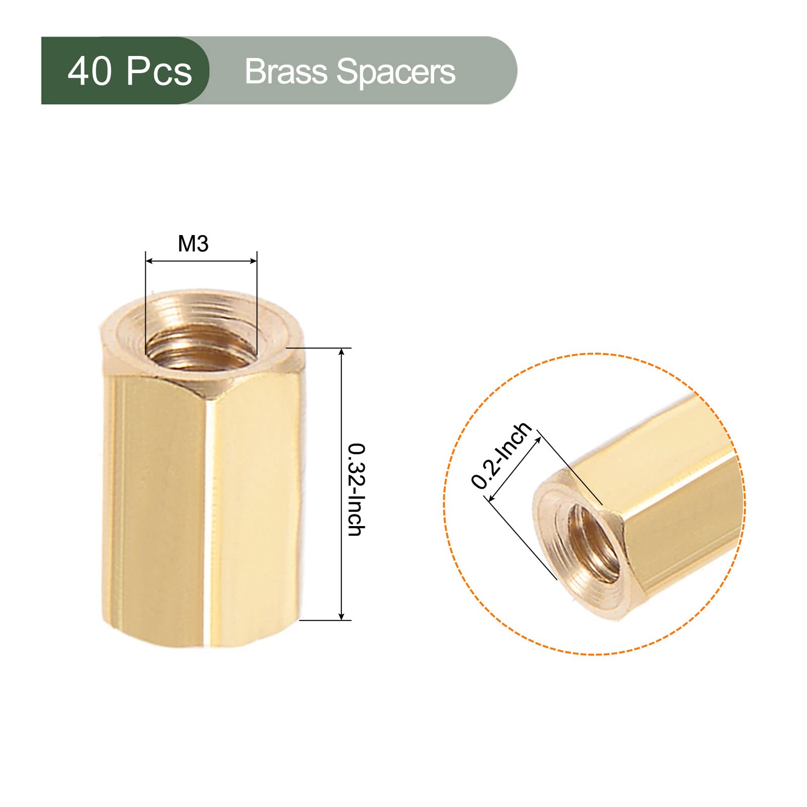 YOKIVE 40 Pcs M3 Spacers, Brass Hex PCB Standoffs Nuts, Keep Height Consistent, Great for Motherboard Circuit Board - Image 2