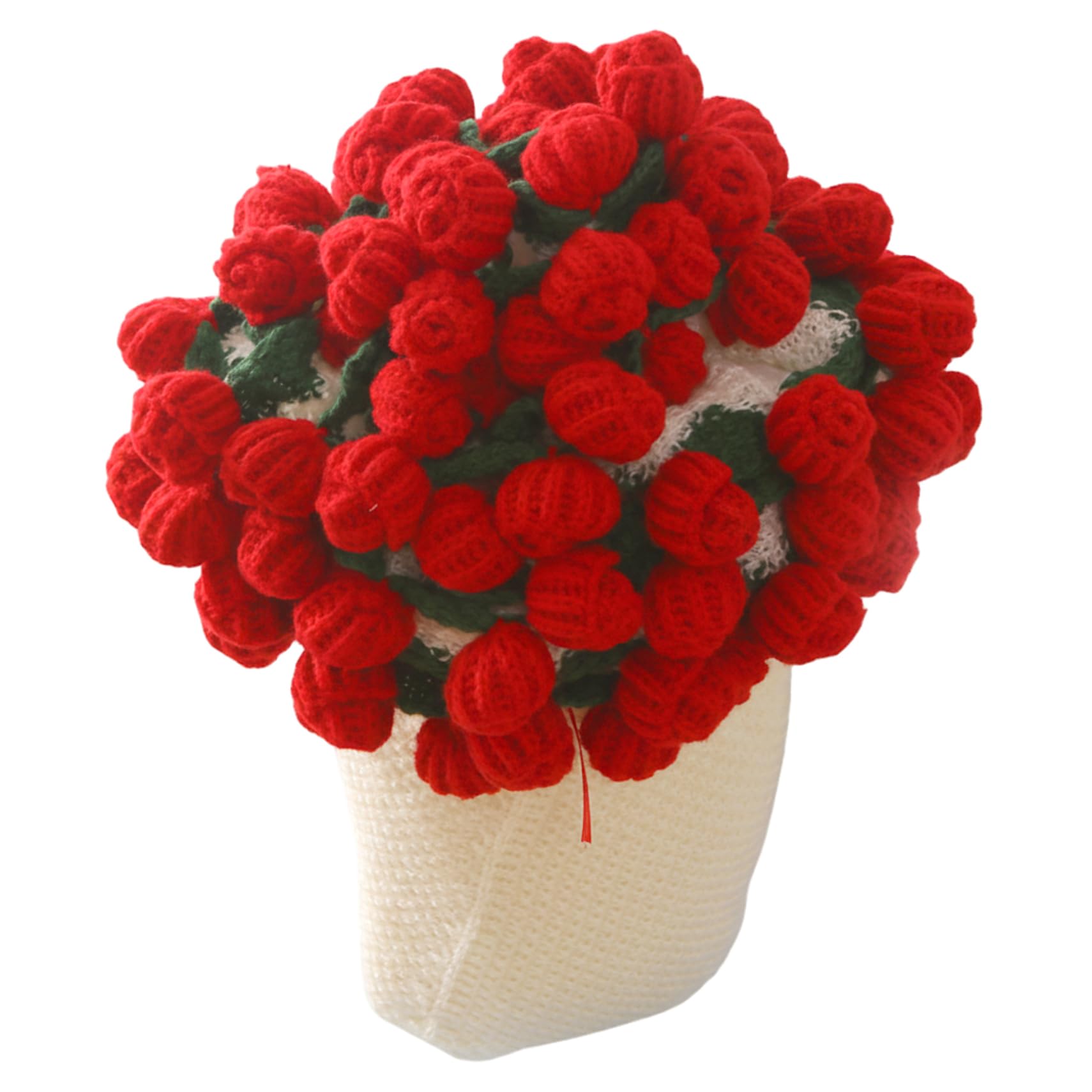 Fleurs au crochet : plaid bouquet de 52 roses tricotées main pour décoration de lit et canapé