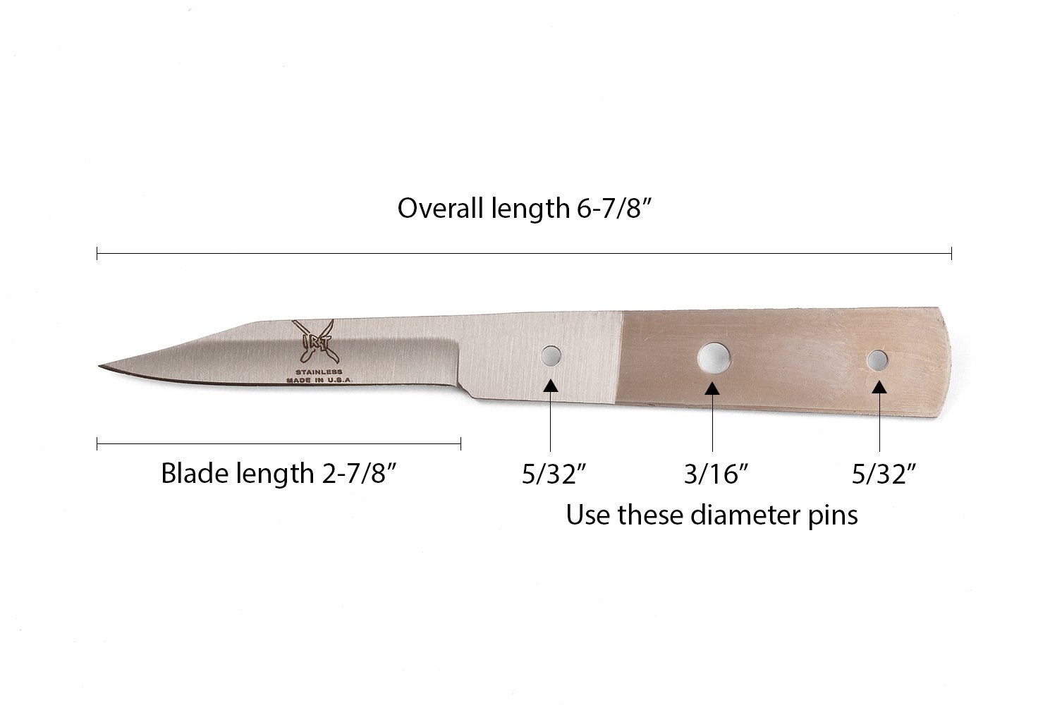 Texas Knifemakers Supply IRT Clip Point Paring Blade - Cryogenically Treated 440C Steel
