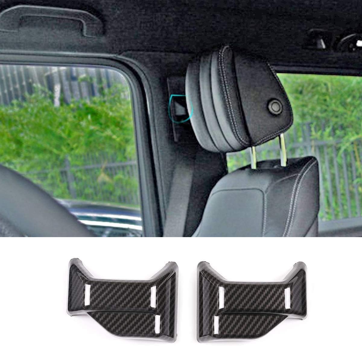 Autobro for Mercedes-Benz G Class 2019 2020, ABS Car Interior Seat Belt Buckle Cover Trim, Carbon Style