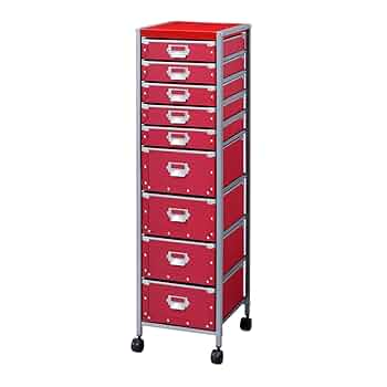 硬質パルプチェスト　キャスター付き　9段 Amazon | 硬質パルプ9段 チェスト アポロ レッド | マストバイ