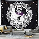 ✦DISEÑO ÚNICO: este tapiz mandala yin yang muestra una unión perfecta de su estilo, detalle final y artesanía. Es único y se basa en una combinación de buen diseño artesanal y elementos misteriosos para su efecto.