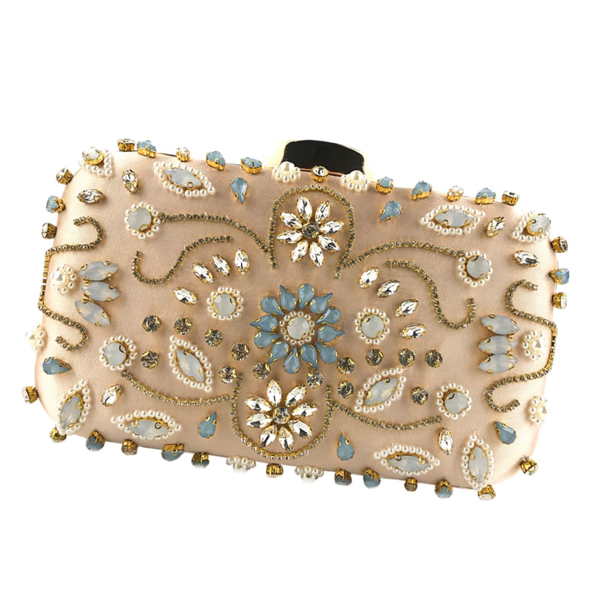 GALPADA Bolso de Noche Floral Cristales para Mujer y Cadena Elegante