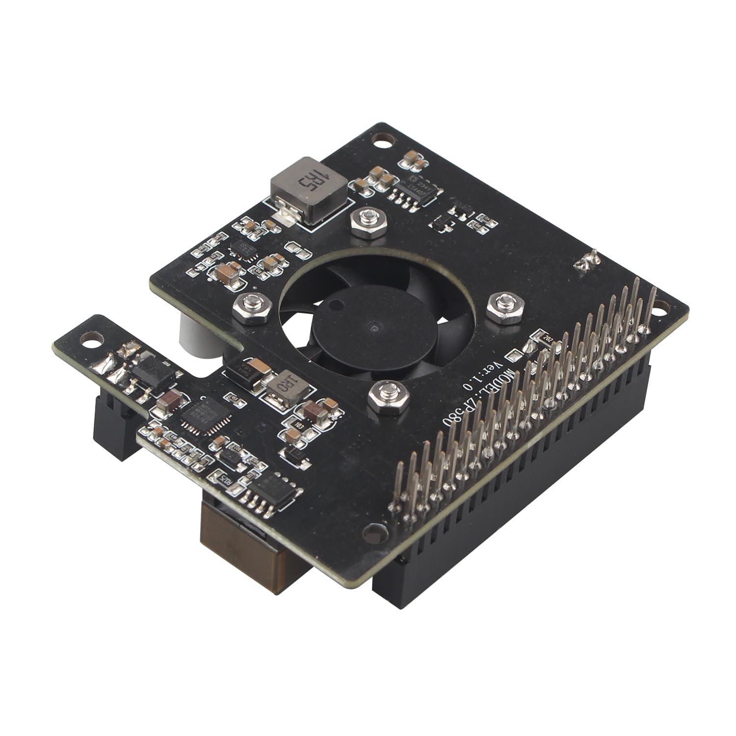 ZDE ZP580 PoE+ HAT for Raspberry Pi 5 Power Over Ethernet HAT Adapter Board Supports 802.3af/at Network Standard with Onboard Cooling Fan