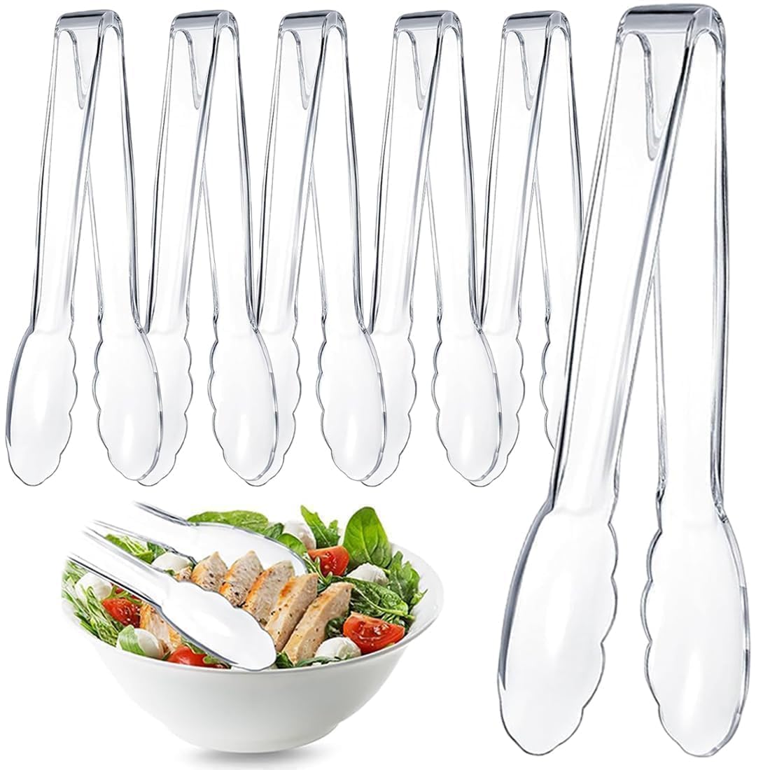 12 Inch Clear Kitchen Tongs - Serving Utensils -8 12 Inch Clear Kitchen Tongs - Serving Utensils -8