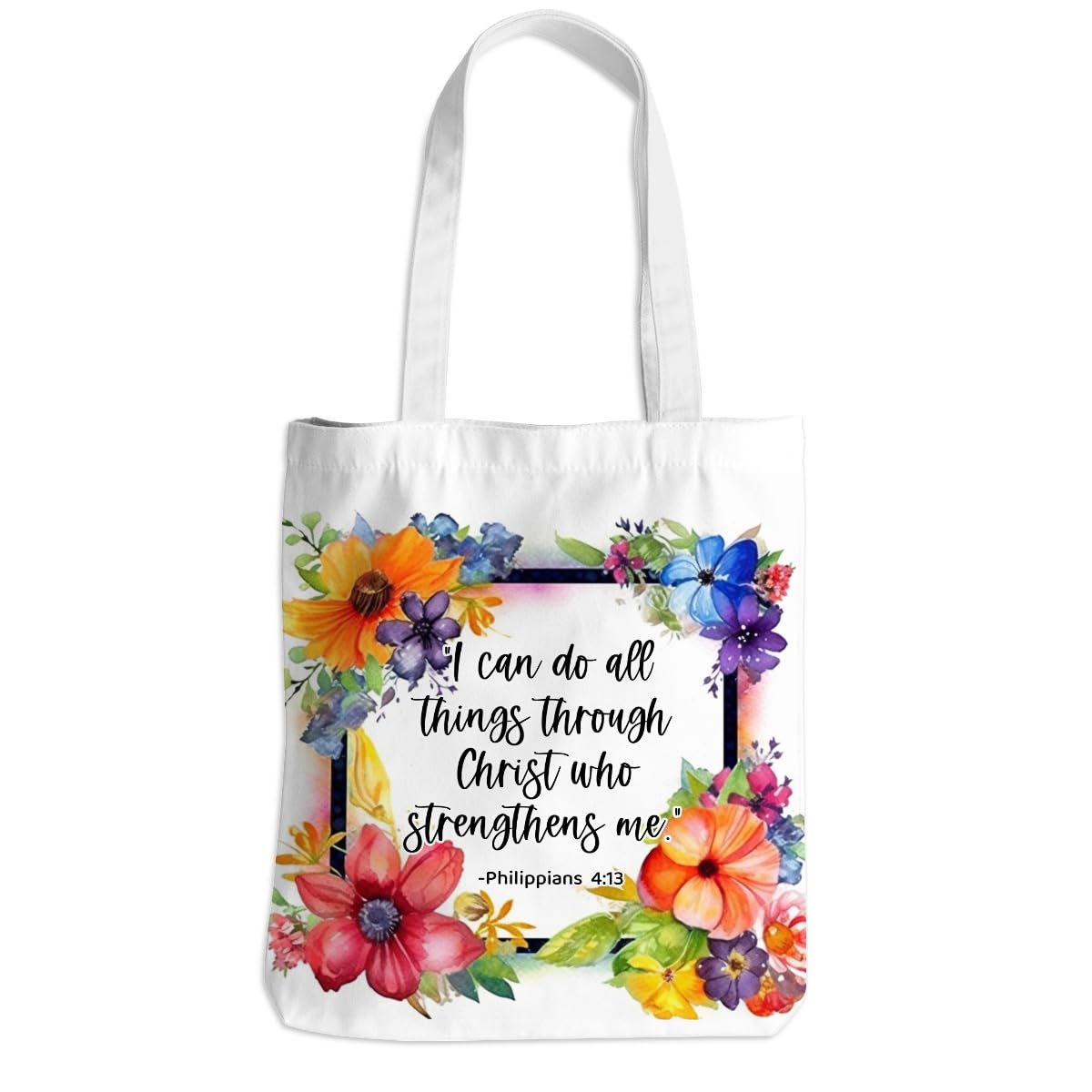 Henhesaha Positive Religious Christian Gifts Canvas Tote Bag for Women Christmas Birthday Cute Beach Reusable Grocery Bags