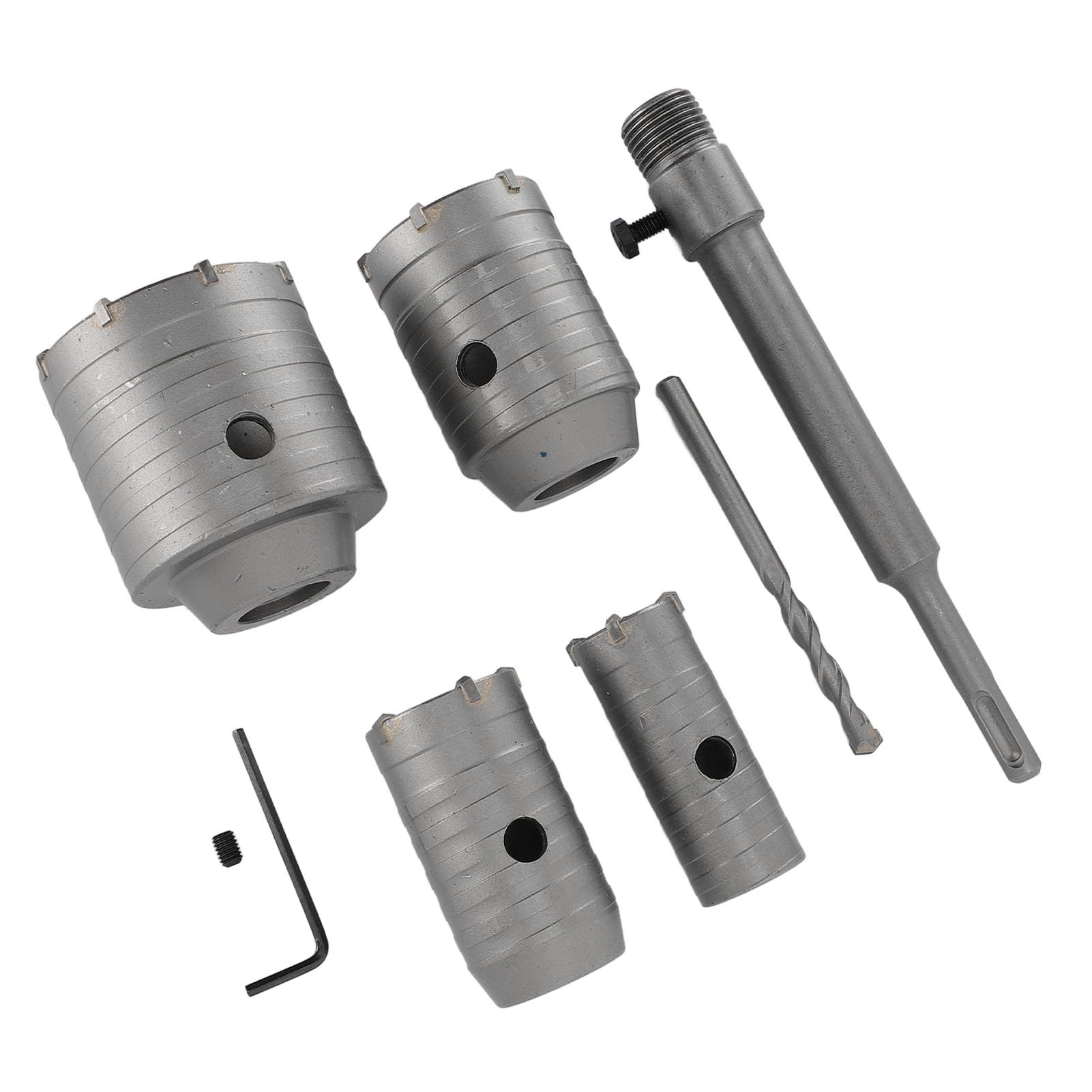 Zestaw otwornic do betonu, zestaw otwornic do betonu – uniwersalny zestaw wierteł 30 mm, 40 mm, 50 mm, 65 mm z chwytem SDS Plus, idealny do prac budowlanych, projektów DIY i profesjonalnej konserwacji