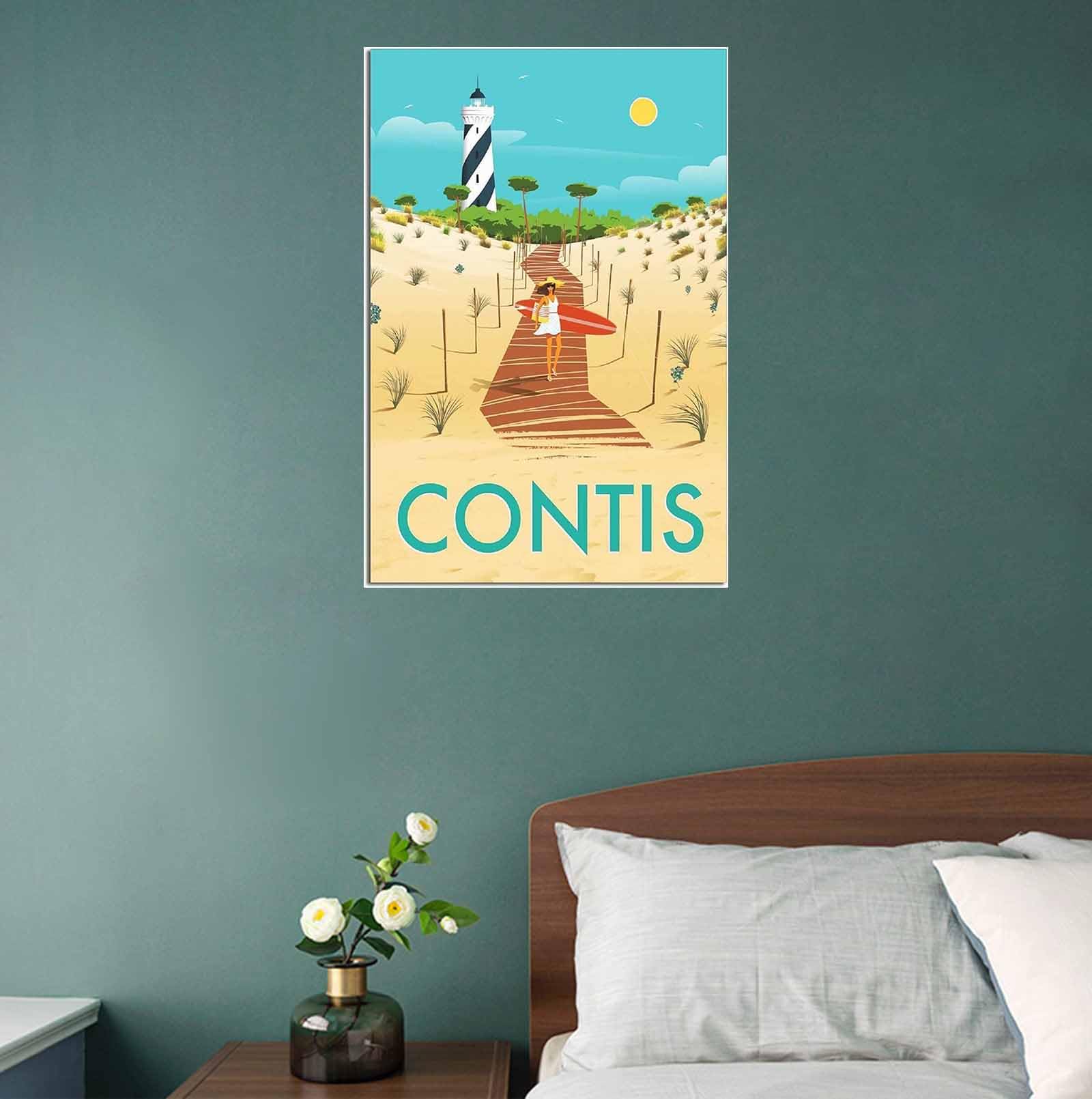 Retro Leuchtturm Leinwand-Bild – 3-teilige Wandkunst, 30x40 Cm, Rustikale Küsten-Deko