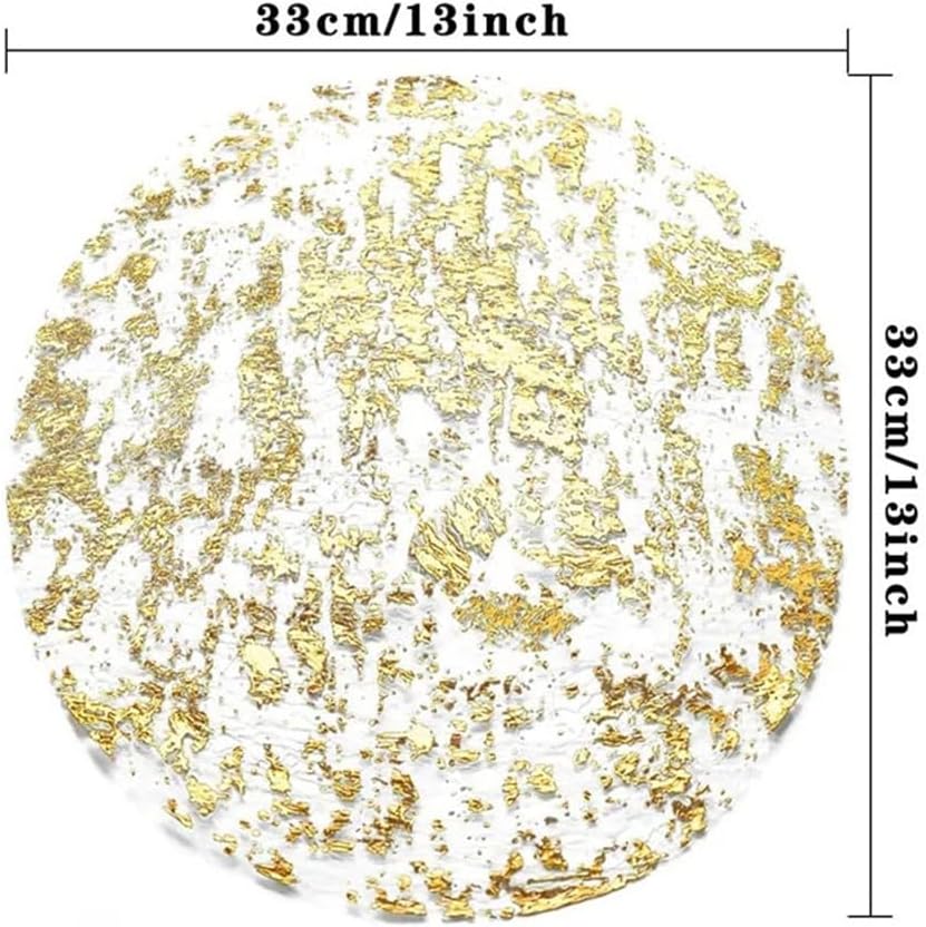 6 Piece Foil Mat Round Gold Table Companion Thin Mesh for Wedding Birthday Party Home Decoratio