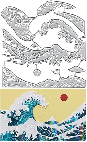 Metal Big Waves Spray Verano Océano Troqueles Troquelado Troqueles de Corte Plantillas de Embossing Plantillas Molde de Plantilla para Hacer