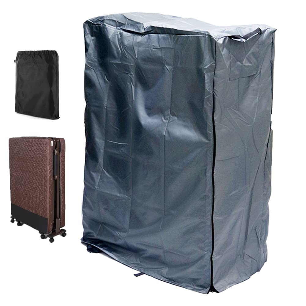 Gicov Folding Bed Storage Cover Waterproof Protective Cover for Indoor Outdoor with Zipper for Easy On and Off Dustproof Rollaway Guest Hospitality Bed Cover Gray