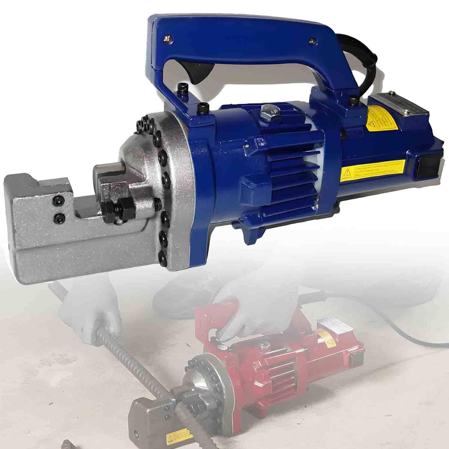 UORDBY Electric Hydraulic Bolt Cutter 1250W, Electric Rebar Cutter, Cuts 4-20mm, Rebar in 3-3.5 Seconds, C-Shaped Open Clamp Head, for Railway and Housing Construction Blue