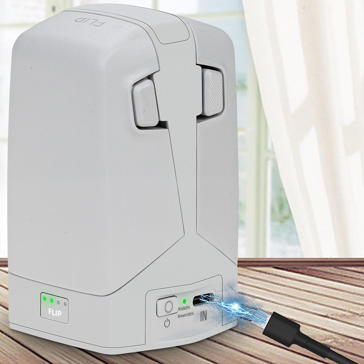 Sylen Caricabatterie doppio da 45 W con ricarica per drone a scatto, hub di ricarica bidirezionale, accessori per 2 batterie