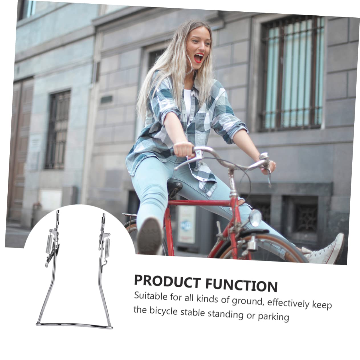 Béquille de Vélo 20 Pouces Double Support de Stationnement Argenté