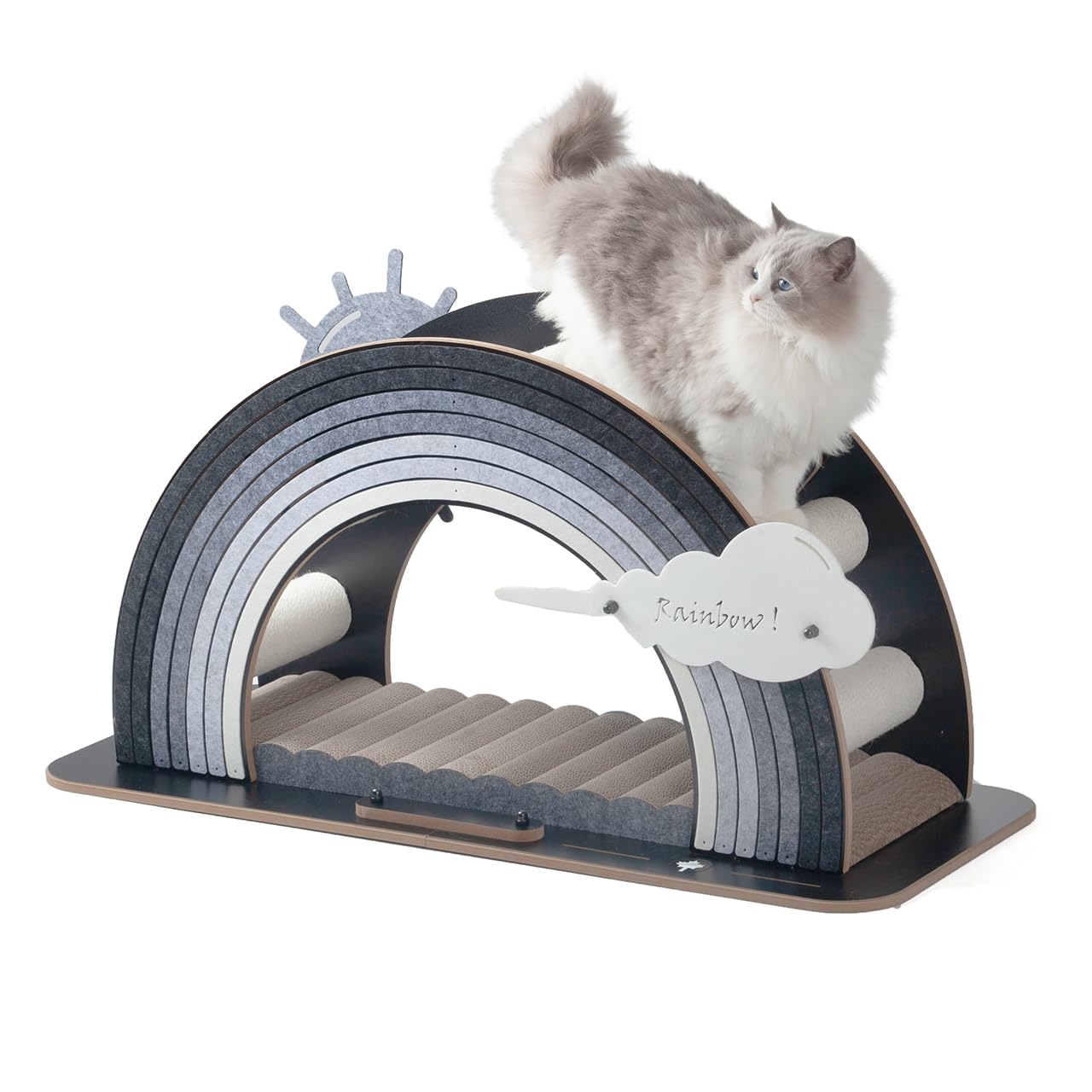 CanadianCat Company | Design-Kratzmöbel Rainbow - grau | Kletter-Bogen mit Kratzbrett | 105 x 45 x 55 cm