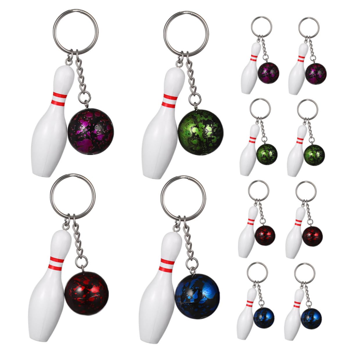 LIOOBO Llaveros De Bolos Mini Llaveros Colgantes De Diseño Deportivo Souvenirs De Bowling Para Decorar Mochilas Y Bolsos 12 Piezas X 5